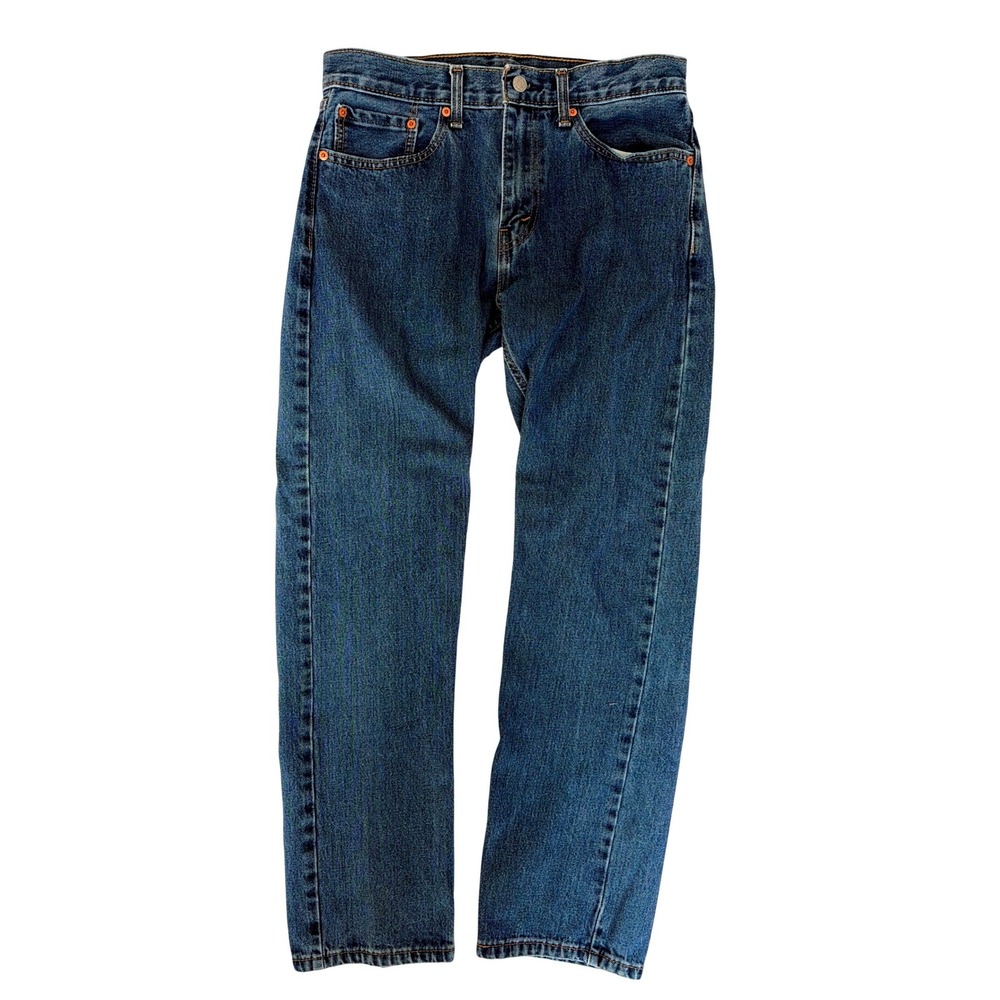 Levis‎ 505 Regular Fit Mens Jeans 32x32 Medium Wash Blue Straight Leg Denim
